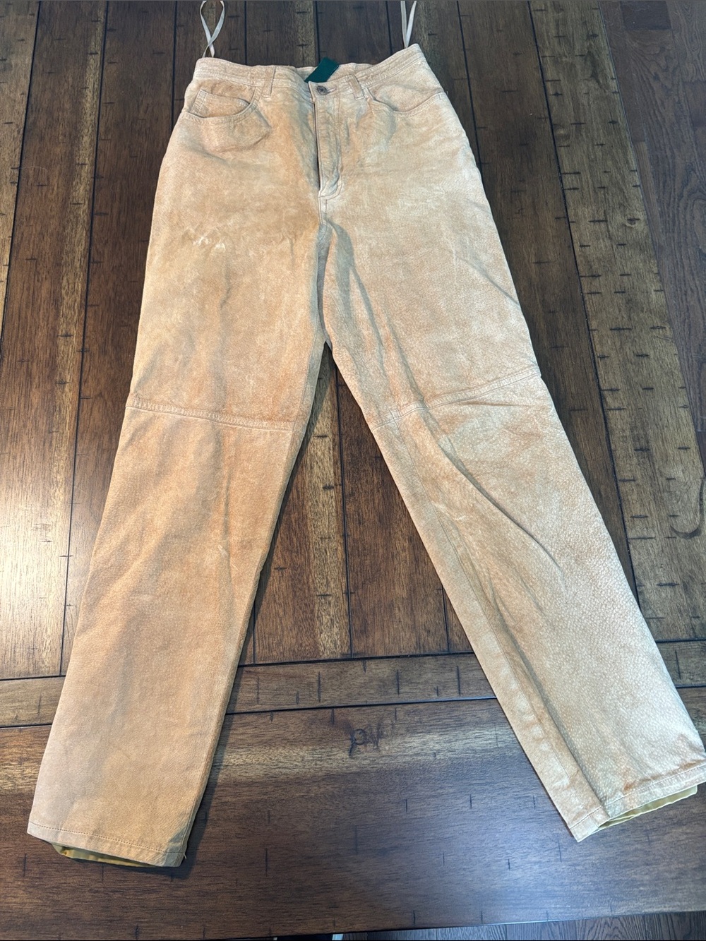 Lauren Ralph Lauren Petite Tan Camel 100% Suede Leather Skirt Lined